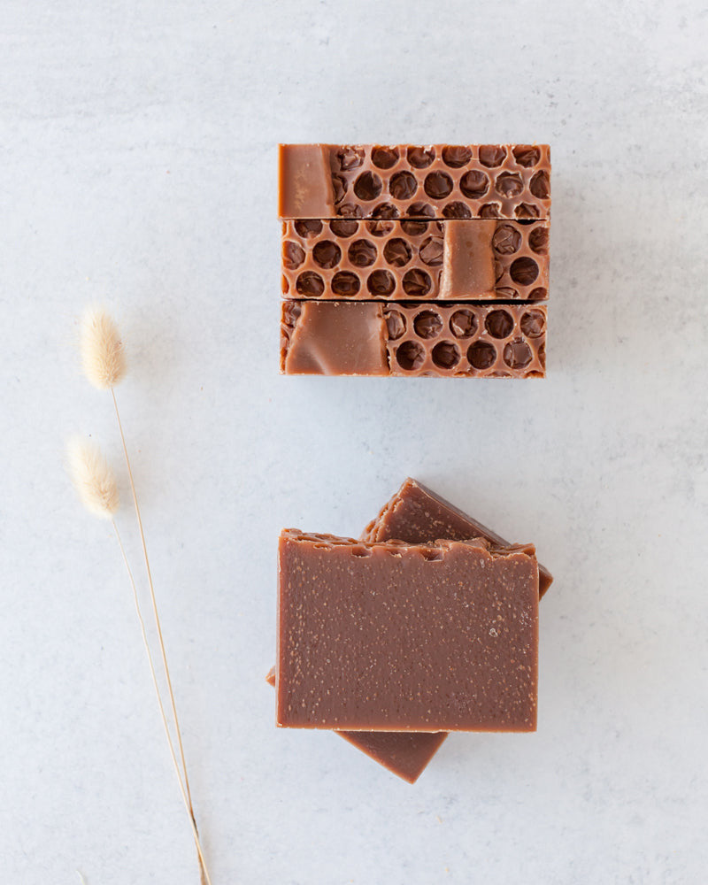 Honey and goat milk soap with a maple chai scent.