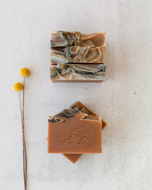Handmade palo santo soap with sandalwood scent by Fig & Grove