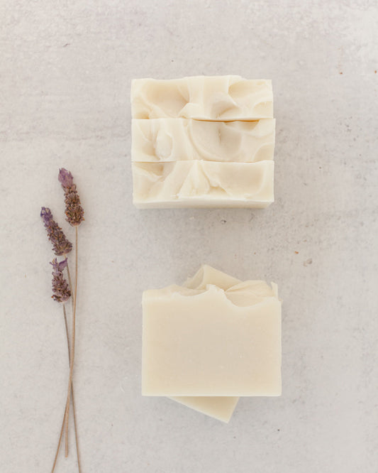 Lavender essential oil soap made with olive oil and cocoa butter